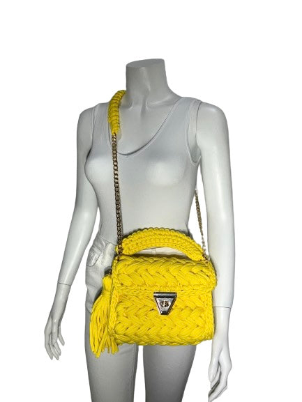 Crochet Flap Bag - Yellow