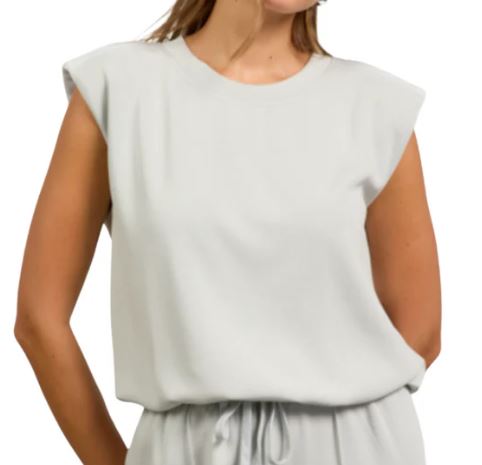 Skies Are Blue Light Blue Sleeveless Scuba Knit Top