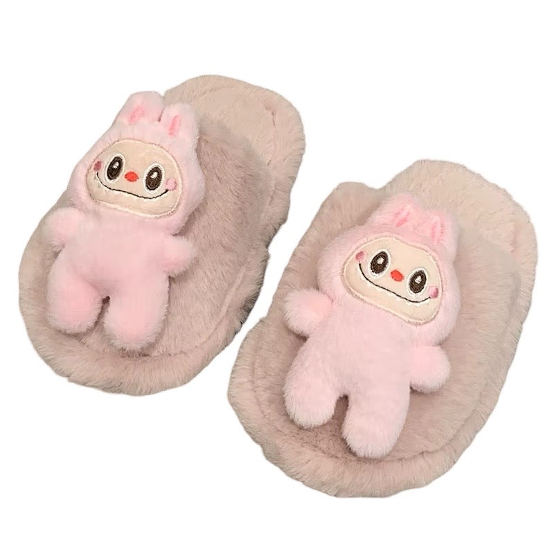 Childrens Labubu Pink Slippers