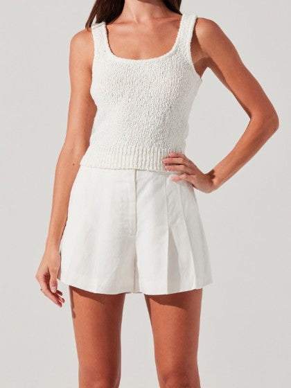 ASTR Ivory Popcorn Knit Tank