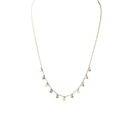 Sterling Silver Gold Plated Rain Drops Necklace