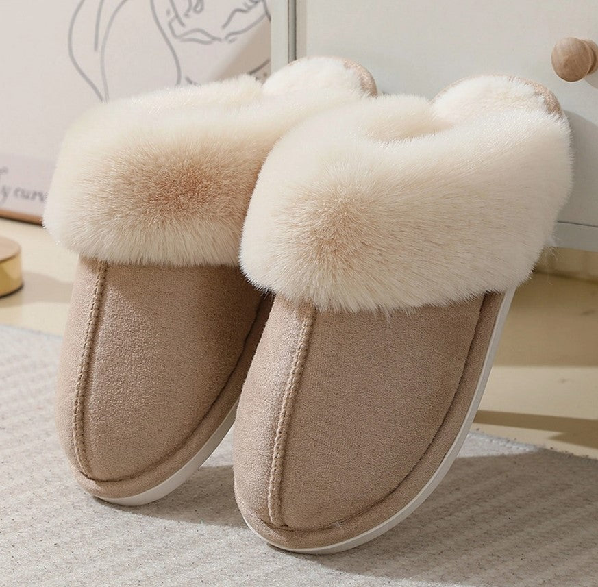 Beige Slippers with Beige Trim