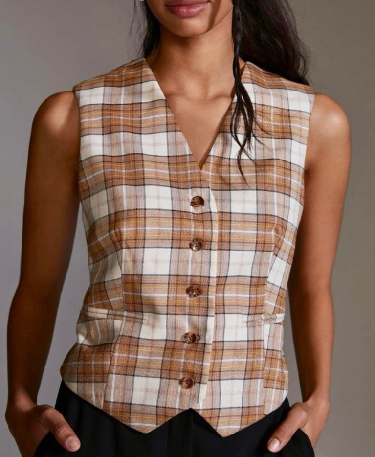 Hutch Plaid Vest - Large