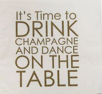Mary Phillips Design It's Time To Drink Champagne Cocktail Napkins