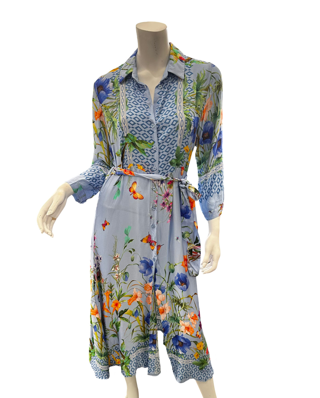 Blu Royal Multi Floral Midi Dress