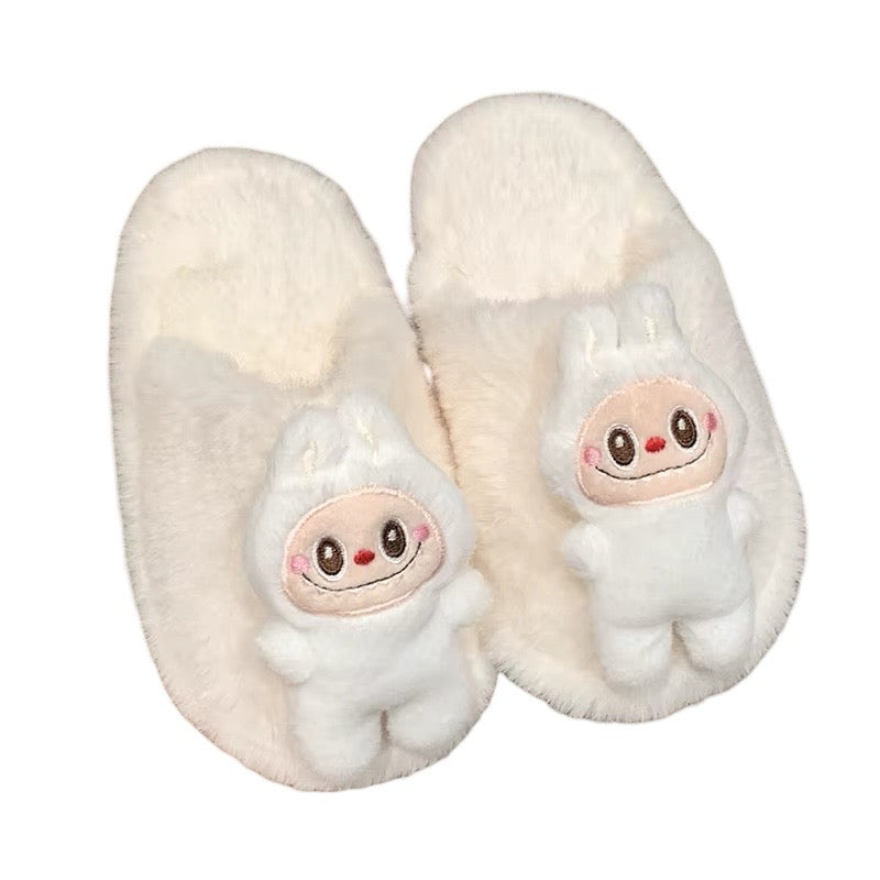 Childrens Labubu Ivory Slippers