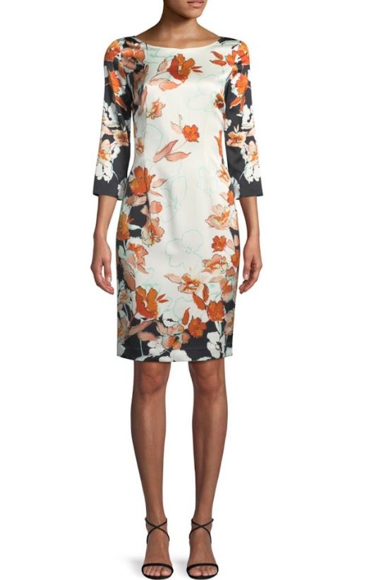 St. John Floral 3/4 Sleeve Dress (New with Tags) - Size 8