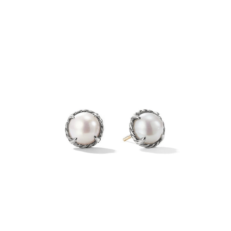 David Yurman Pearl Petite Chatelaine Stud Earrings