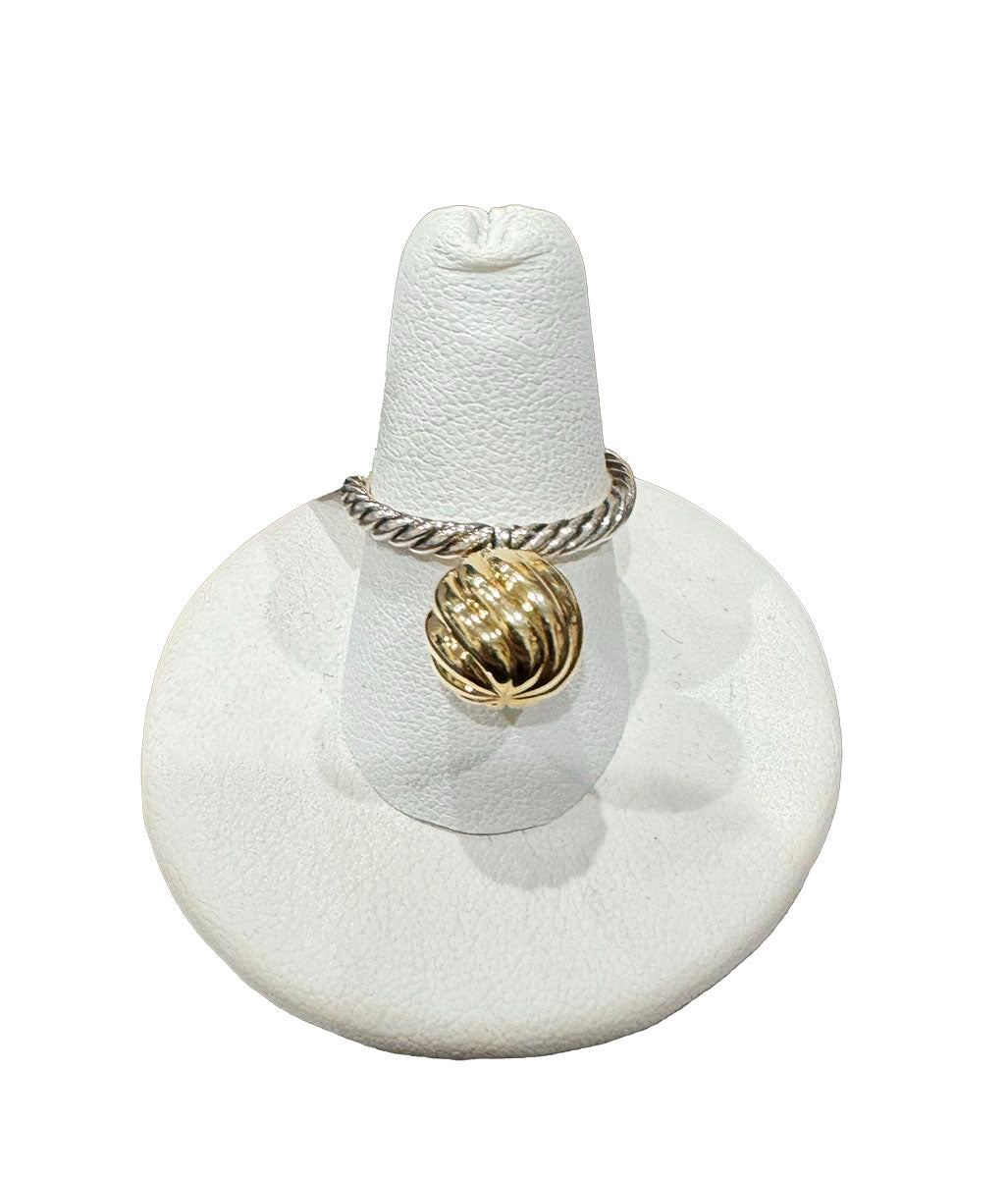 David Yurman 10mm Cable Ball Stackable Ring - Size 6 (NWT)