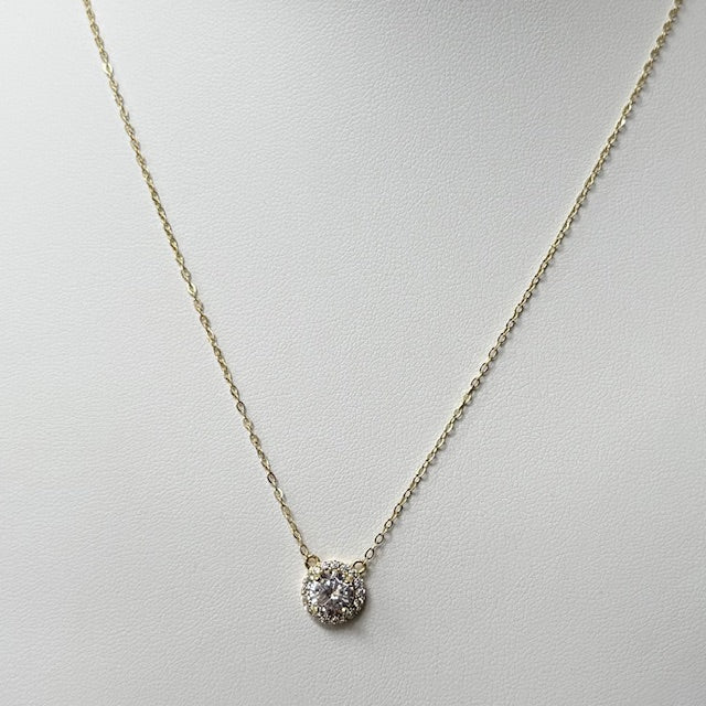 Sterling Silver Circle Crystal Necklace