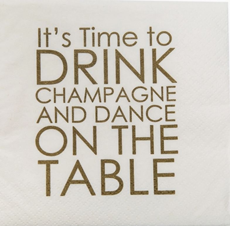 Mary Phillips Design It's Time To Drink Champagne Cocktail Napkins