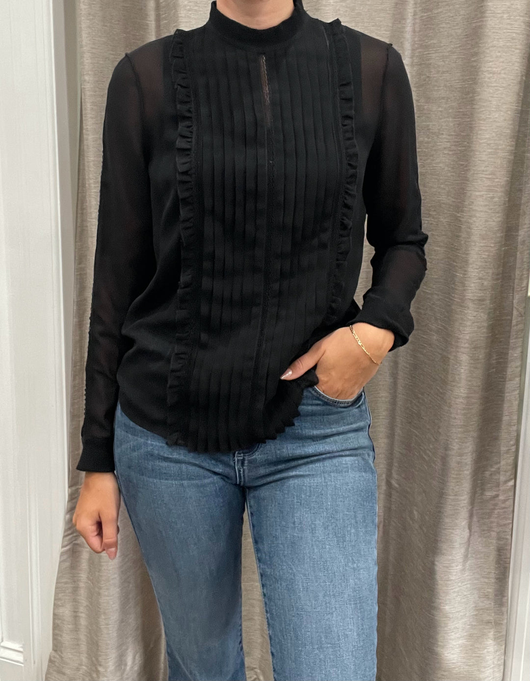 Sandro High Neck Blouse - Size 3
