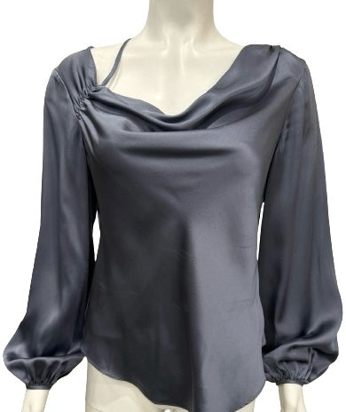 Cinq a Sept Silk Long Sleeve Drape Neck Blouse - Size Medium