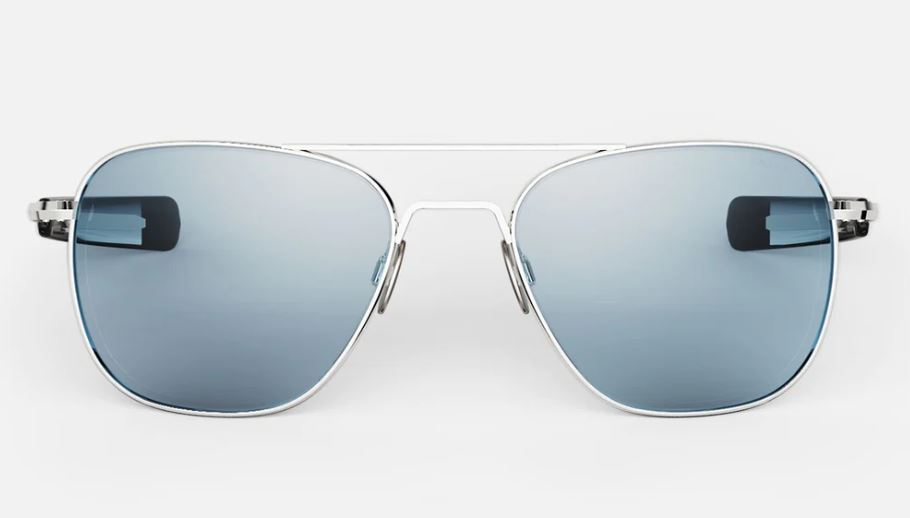 Randolph White Gold Aviator Sunglasses
