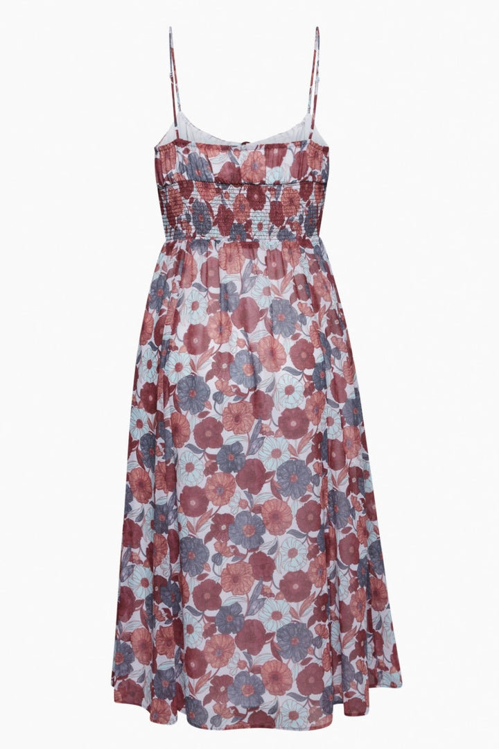 Wilfred SMALL Burgundy/Grey Floral Sleeveless Midi Dress