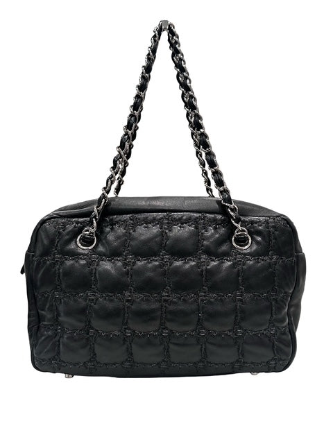 Tweed Stitch Bubble Quilt Bowler Bag
