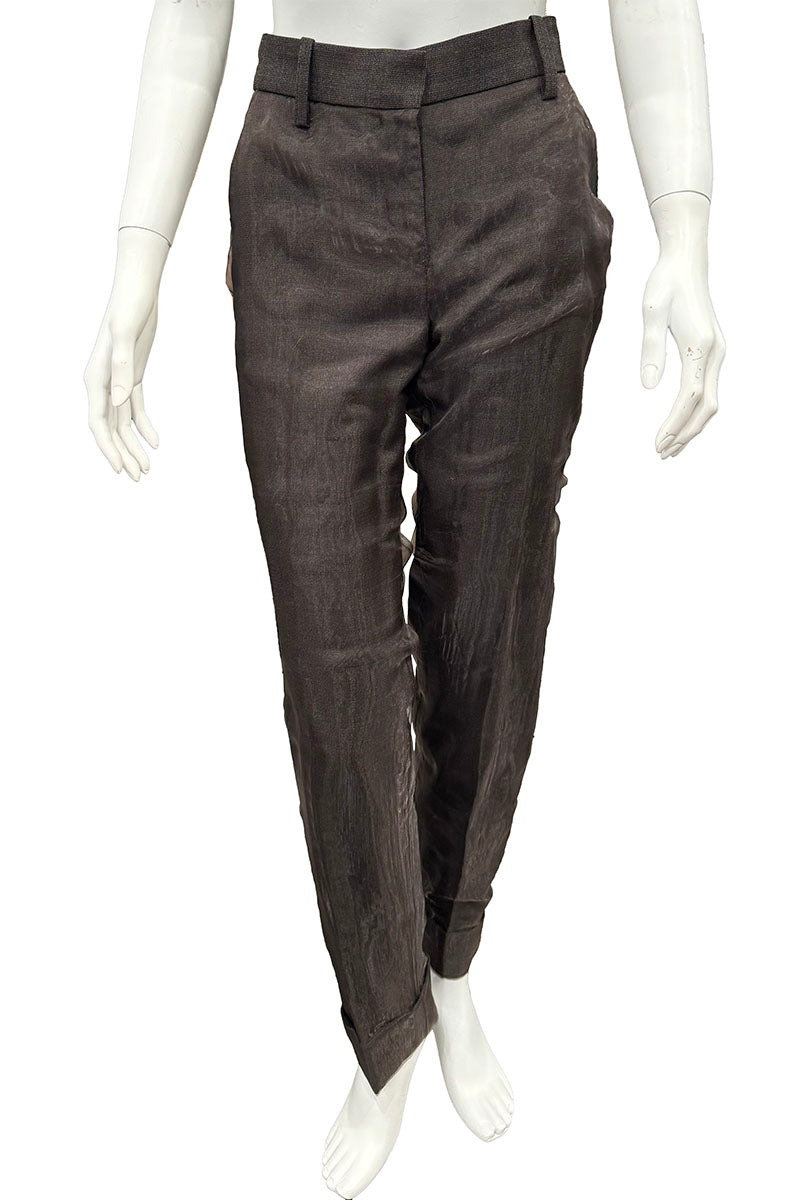 Louis Vuitton Plaid Pants with Silk/Chiffon Overlay - Size 4/6