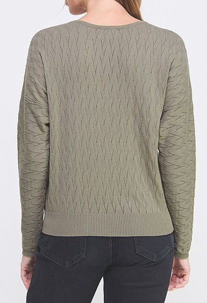 Allie Rose Pointelle Sweater - Aloe