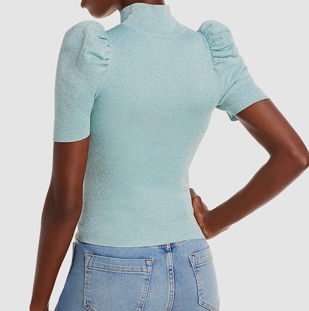 Alice + Olivia Issa Puff Sleeve Turtleneck - Small - Medium