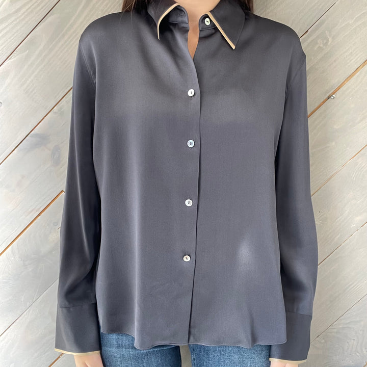 Vince Silk Button Down Blouse - Medium (New With Tags) Giftable