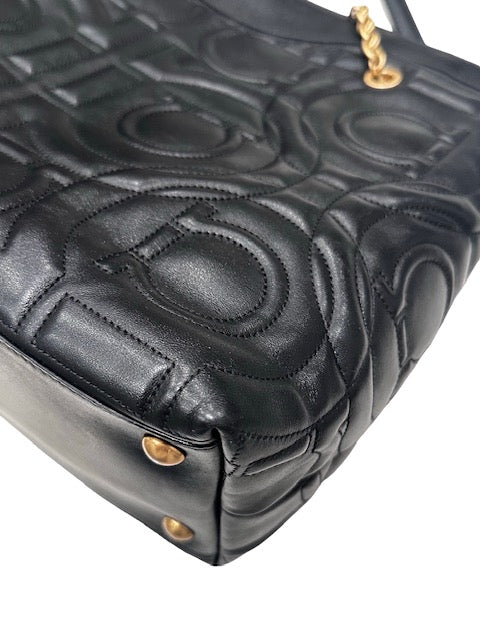 Gancini Quilted Leather Tote