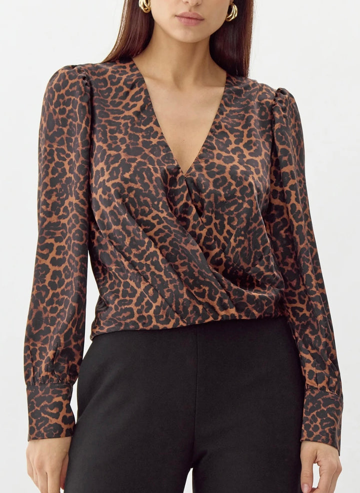 Greylin Surplice Long Sleeve Blouse