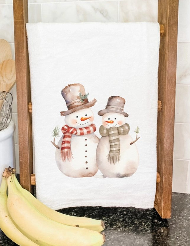 Two Snowmen Cotton Tea Towel