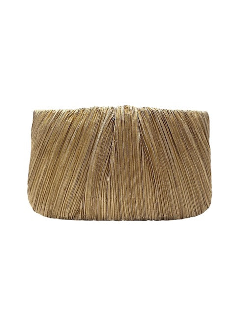 Loeffler Randall Brit Gold Flat Pleated Clutch