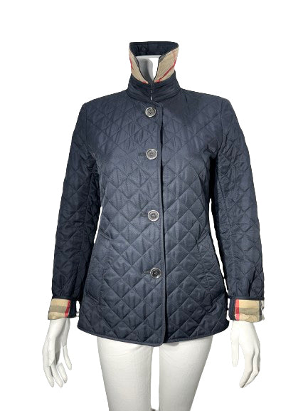 Burberry Navy Quilted Jacket - SMALL
