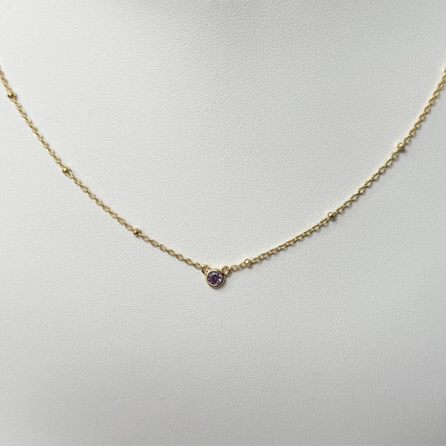 FYB Birthstone Necklace Gold (choose your birthstone)