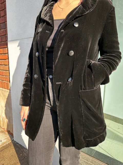 Armani Collezioni Velvet Blazer Coat - Size 6