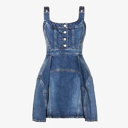 Alexander McQueen Size 46 Denim Dress (NWT)