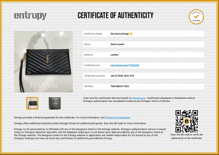 Saint Laurent Cassandre Large Zipped Pouch Wristlet