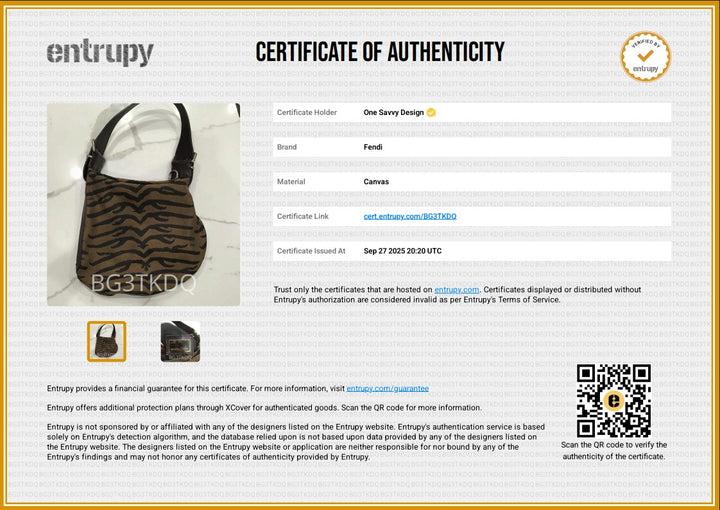 Fendi Zebra Oyster Shoulder Handbag