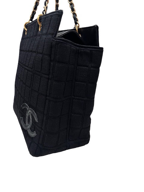 Chanel Jersey Chocolate Bar Handbag - Black