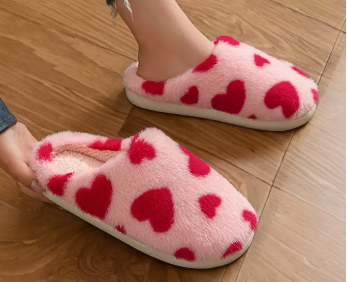 Pink Heart Slippers
