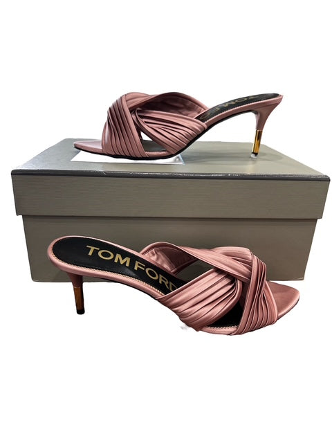 TOM FORD 75mm Knot Detail Pleated Heel Sandals - Brand New