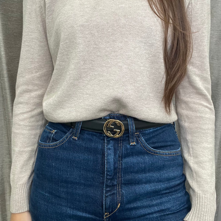 Gucci Interlocking GG Thin Belt - Size 100-40