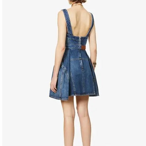 Alexander McQueen Size 46 Denim Dress (NWT)
