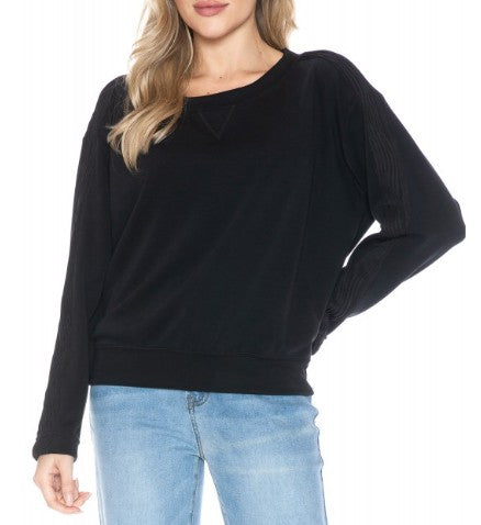 Ariella Long Sleeve Crewneck Knit - Black