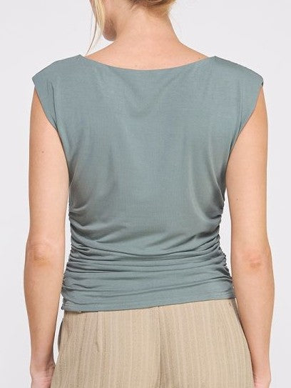 Allie Rose Ruched Sleeveless Top