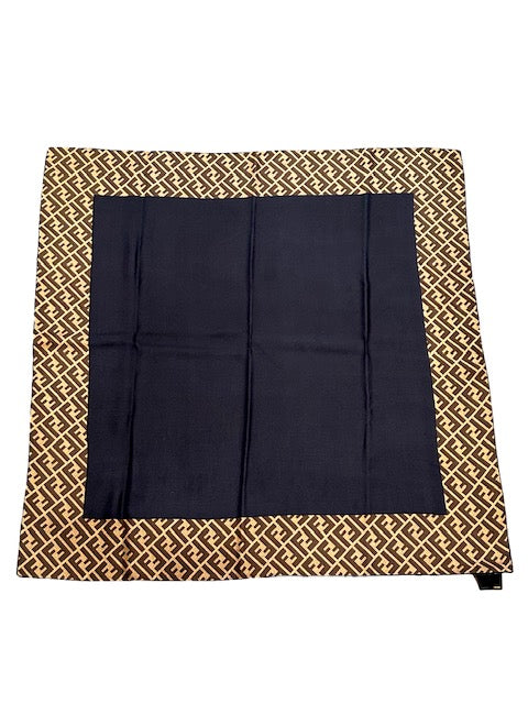 Fendi Zucca/Black Silk Scarf