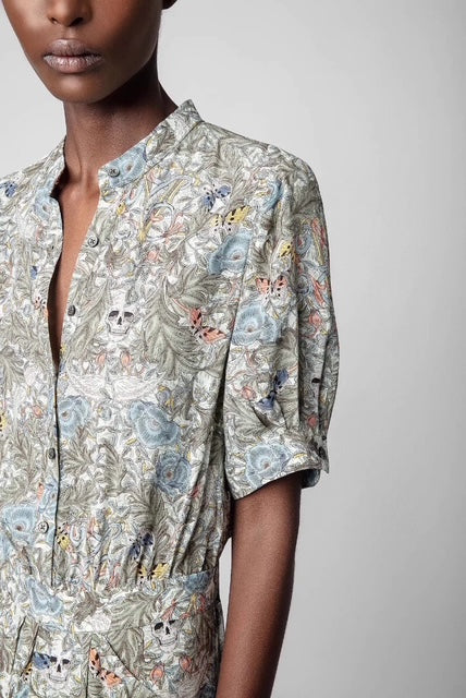 Zadig & Voltaire Printed Short Sleeve Midi Dress - X-Small