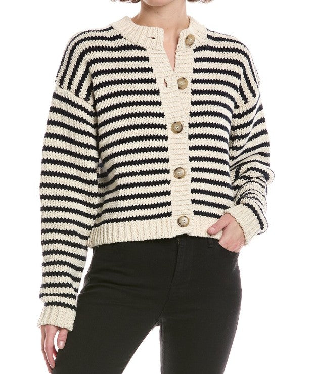 Frame Striped Chunky Cardigan - Small (New With Tags) Giftable