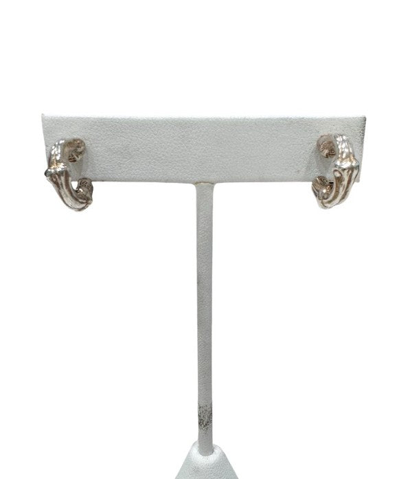 Tiffany & Co. Sterling Silver Bamboo Hoop Earrings