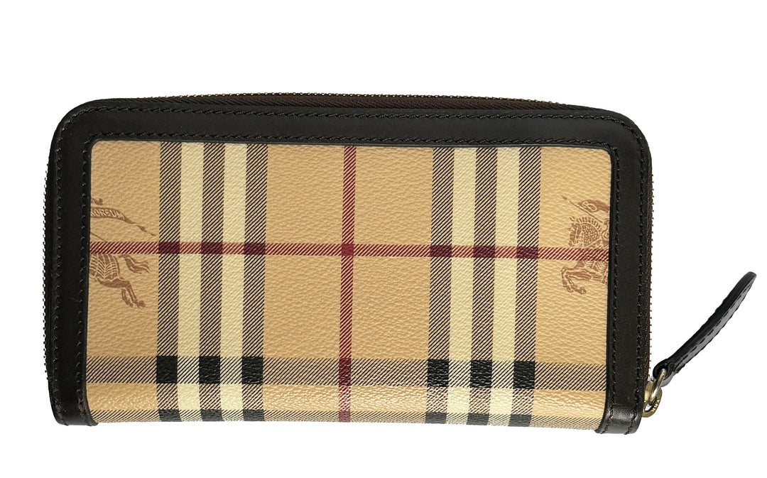 Burberry Haymarket Zip Around Wallet