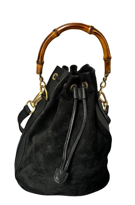 Gucci Bamboo Suede Bucket Bag