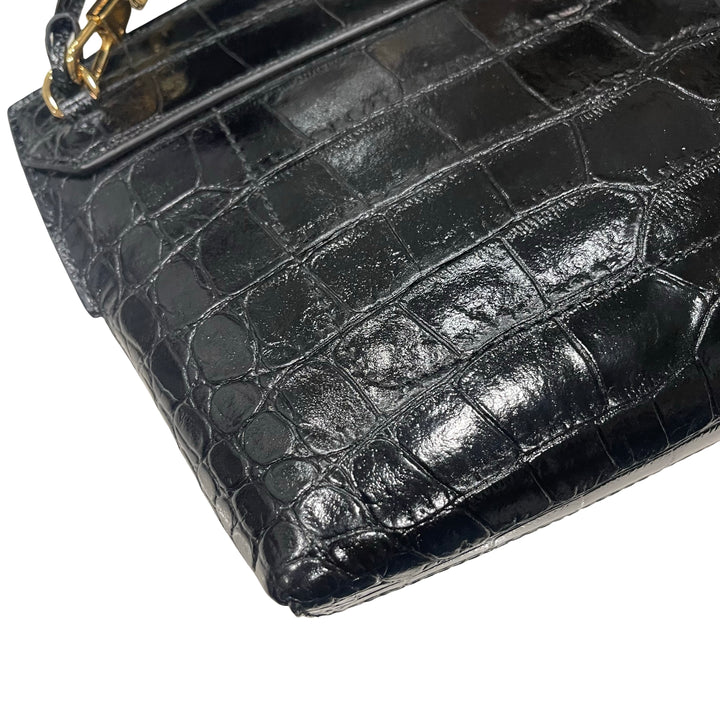 Vintage Burberry Croc-Embossed Crossbody