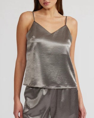 Lucy Paris Pewter Satin Tank
