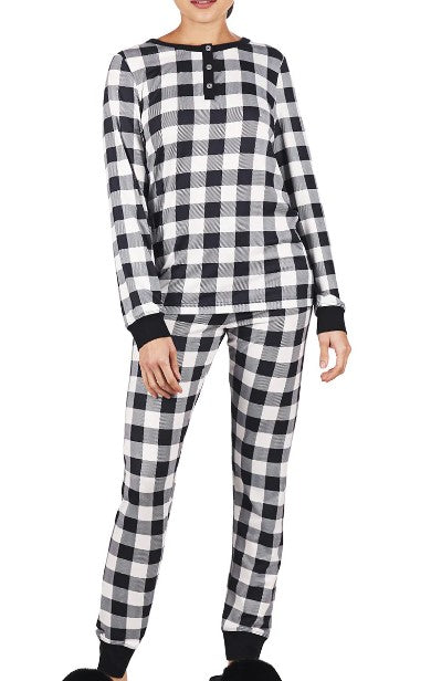 MeMoi Buffalo Plaid Long Sleeve Pajama Set